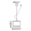 Lámpara techo acero E27 negro mate COLONNE