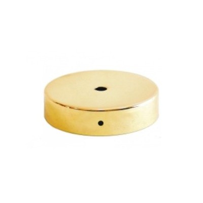 Soporte de metal oro brillo 80mm diámetro y una salida