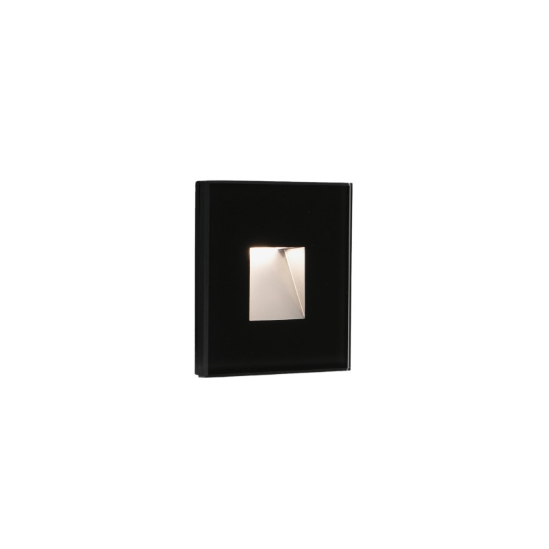 Lámpara pared policarbonato LED integrado negro mate LHOMME