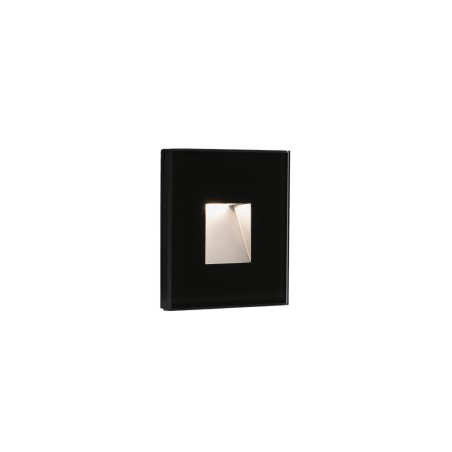 Lámpara pared policarbonato LED integrado negro mate LHOMME