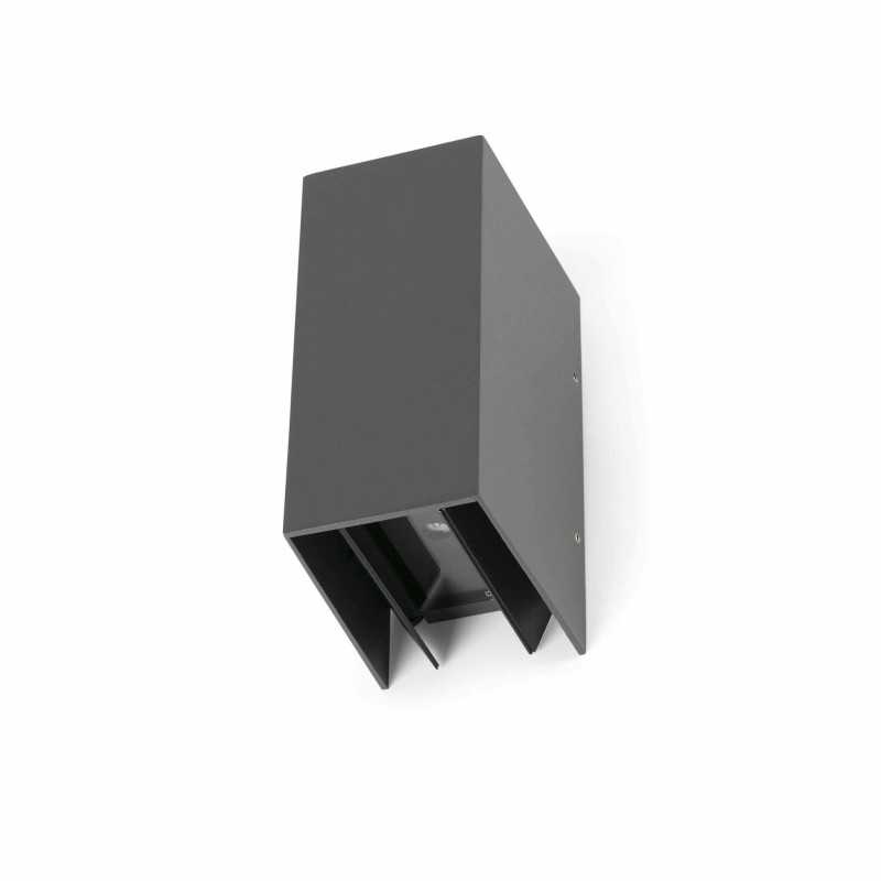 Lámpara pared aluminio LED integrado gris CUBORD