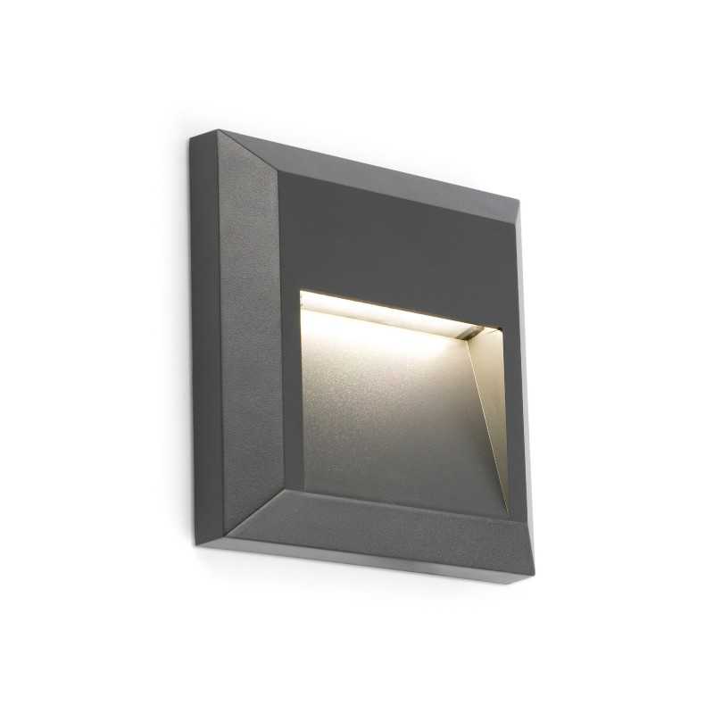 Lámpara pared plástico LED integrado gris POURCY