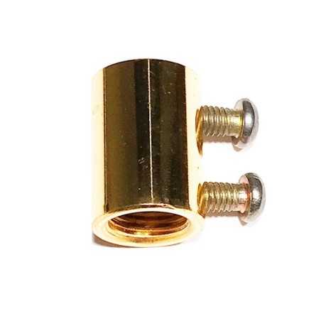 Prisionero metal oro doble tornillo y doble rosca interior