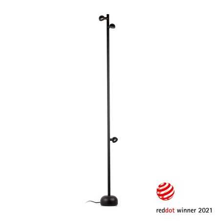 Lámpara suelo aluminio LED integrado negro GAUJAC