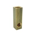 Cubilete rectangular latón de 40mm altura y dos salidas