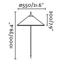 Lámpara suelo aluminio E27 gris HOLNON