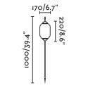 Lámpara suelo aluminio E27 gris AUXERRE
