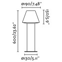 Lámpara suelo aluminio E27 gris BOUGES