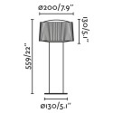 Lámpara suelo aluminio E27 gris MANTHES