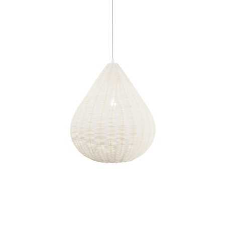 Colgante simple POLCY mimbre E27 LED color blanco