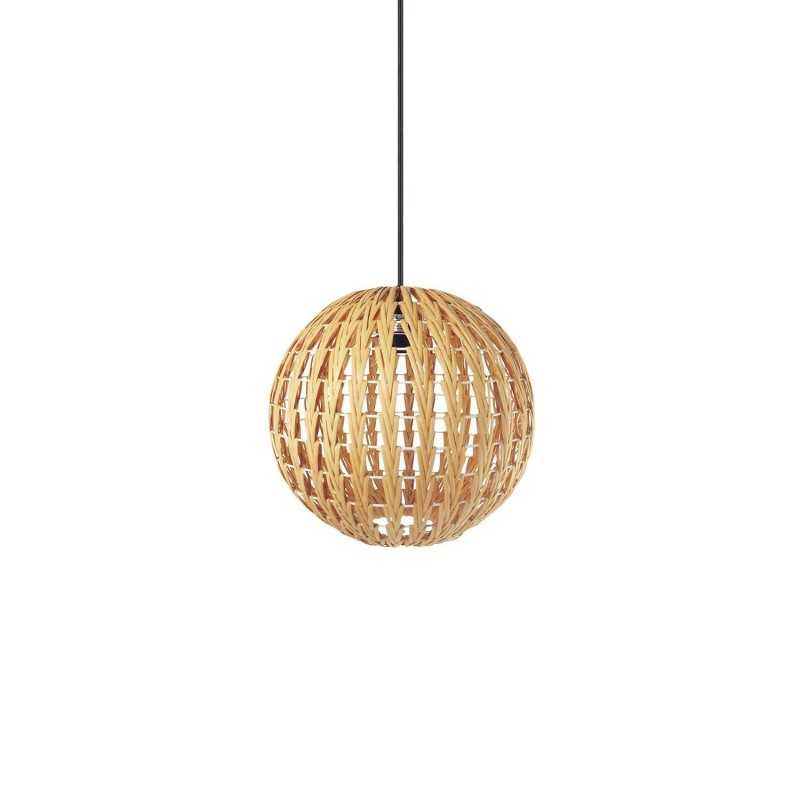 Colgante simple VITRY ratán E27 LED color madera