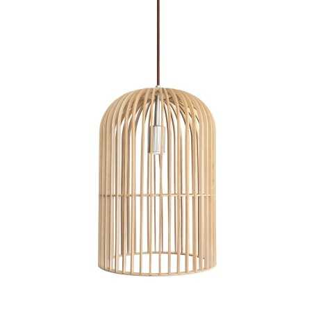 Colgante simple MEYRE madera E27 LED color madera