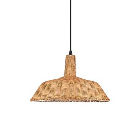 Colgante simple ORVAUX mimbre E27 LED color madera