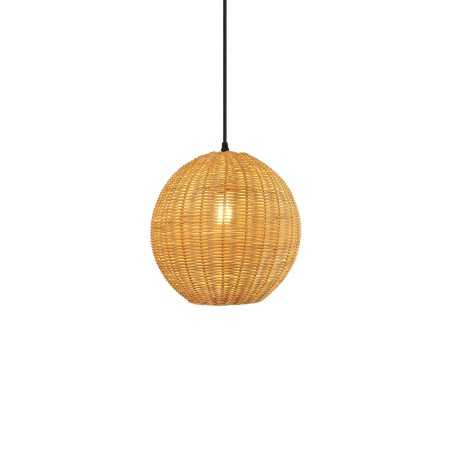 Colgante simple DUNGY mimbre E27 LED color madera
