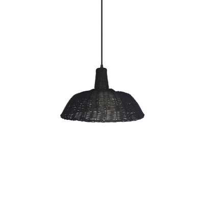 Colgante simple PAYRAT mimbre E27 LED color madera oscura