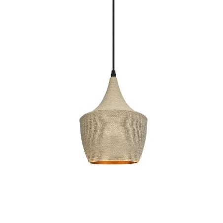 Colgante simple CACHY cáñamo E27 LED color madera