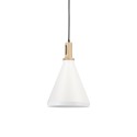 Colgante simple LENAY madera E27 LED color blanco