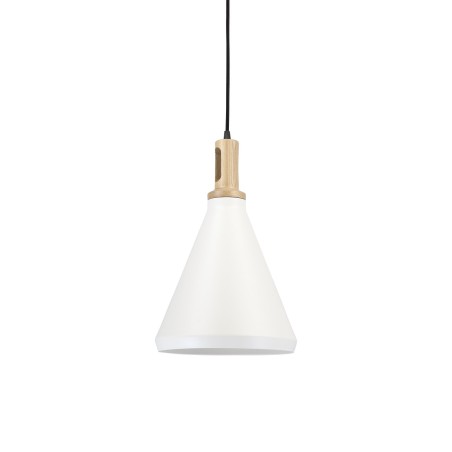 Colgante simple LENAY madera E27 LED color blanco