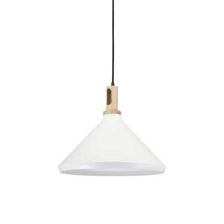 Colgante simple DORDAL madera E27 LED color blanco