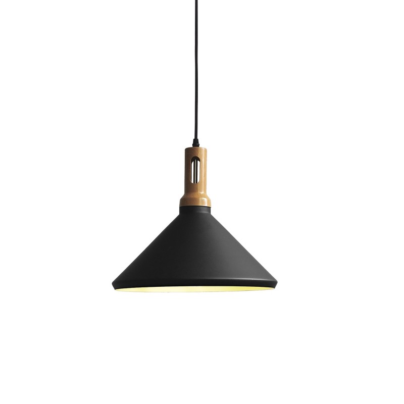 Colgante simple PAYRE aluminio E27 LED color negro