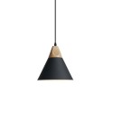 Colgante simple LIGNE aluminio E27 LED color negro