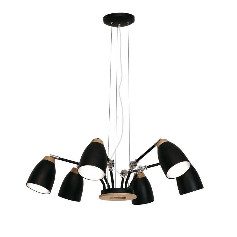 Colgante múltiple NICOT madera E27 LED