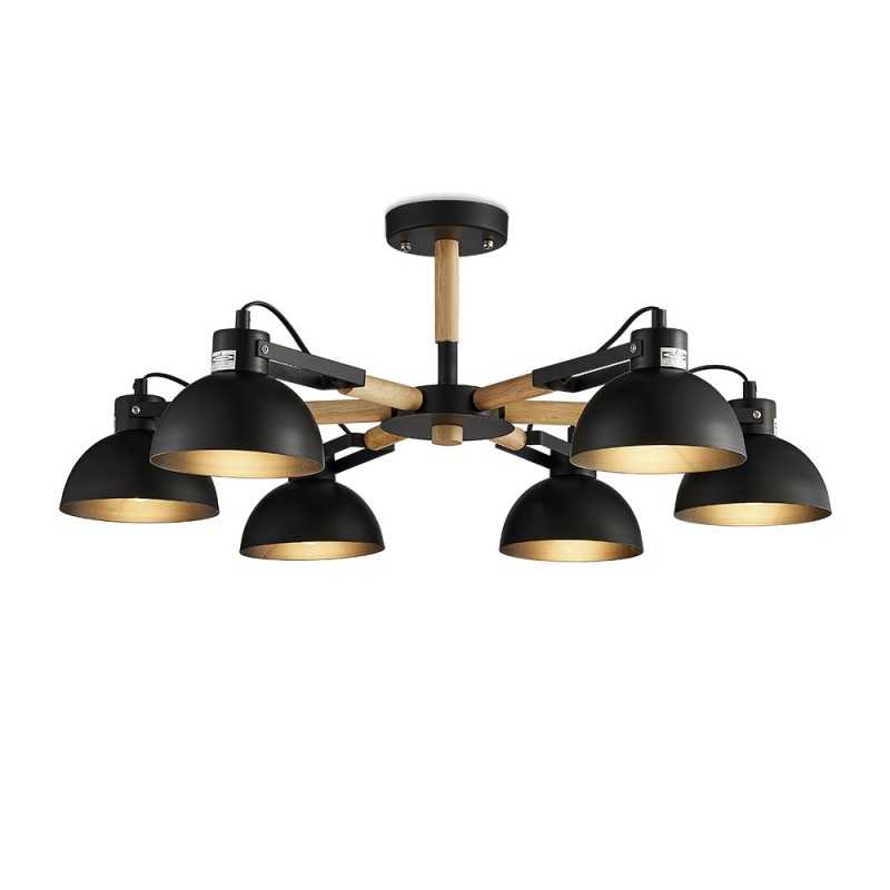 Colgante múltiple MAYOU madera E27 LED color negro