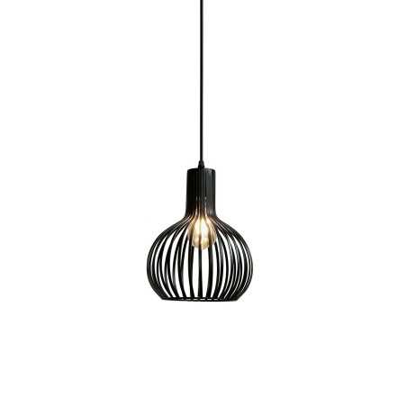 Colgante simple LEHAN hierro E27 LED color negro