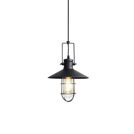 Colgante simple ESMES hierro E27 LED color negro
