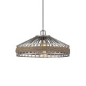 Colgante simple MOURAS cáñamo E27 LED color gris rústico