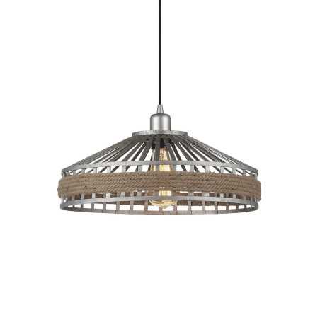 Colgante simple MOURAS cáñamo E27 LED color gris rústico
