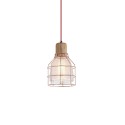 Colgante simple CUGNE madera E27 LED color cobre brillo