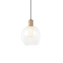 Colgante simple DISSE madera E27 LED color transparente