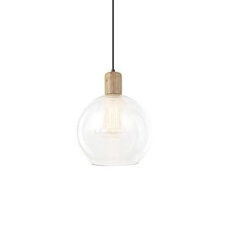Colgante simple DISSE madera E27 LED color transparente