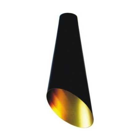 Campana metal negra y oro 300mm alto x 115mm diámetro