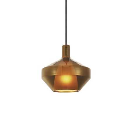 Colgante simple FORON cristal E27 LED color ámbar