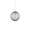 Colgante simple PERREY hierro E27 LED color cromado brillo