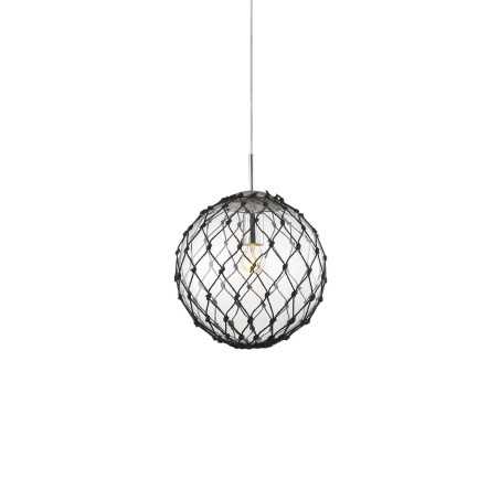 Colgante simple PERREY hierro E27 LED color cromado brillo