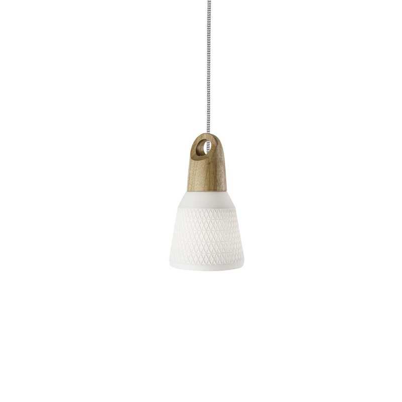 Colgante simple PERRY madera E27 LED color blanco