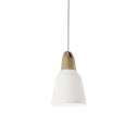 Colgante simple CASSOU madera E27 LED color blanco