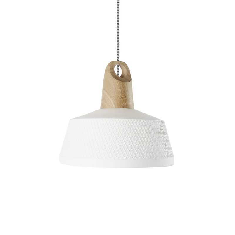 Colgante simple BALAS madera E27 LED color blanco