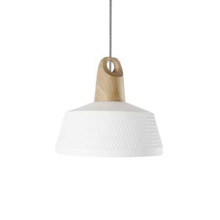 Colgante simple BALAS madera E27 LED color blanco