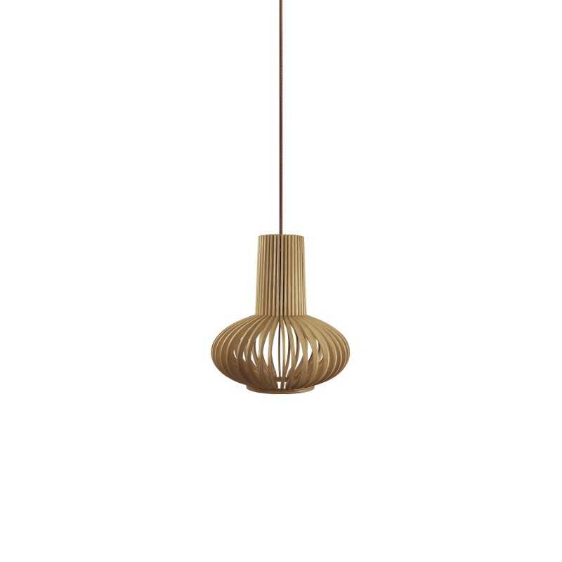 Colgante simple MCLE madera E27 LED color madera