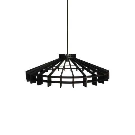 Colgante simple BRAIS madera E27 LED color negro