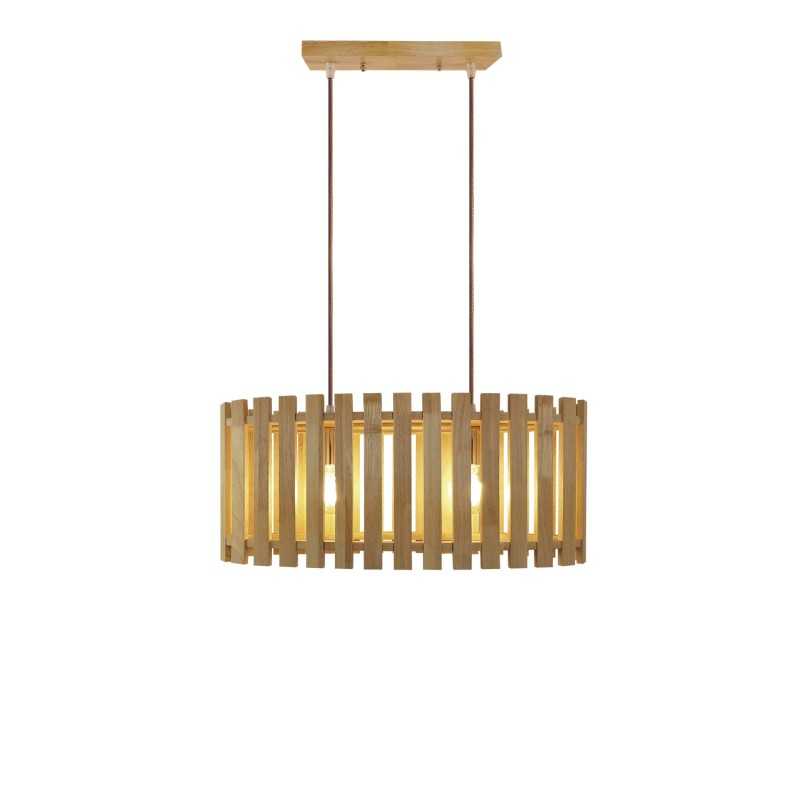 Colgante simple NOYAN madera E27 LED color madera