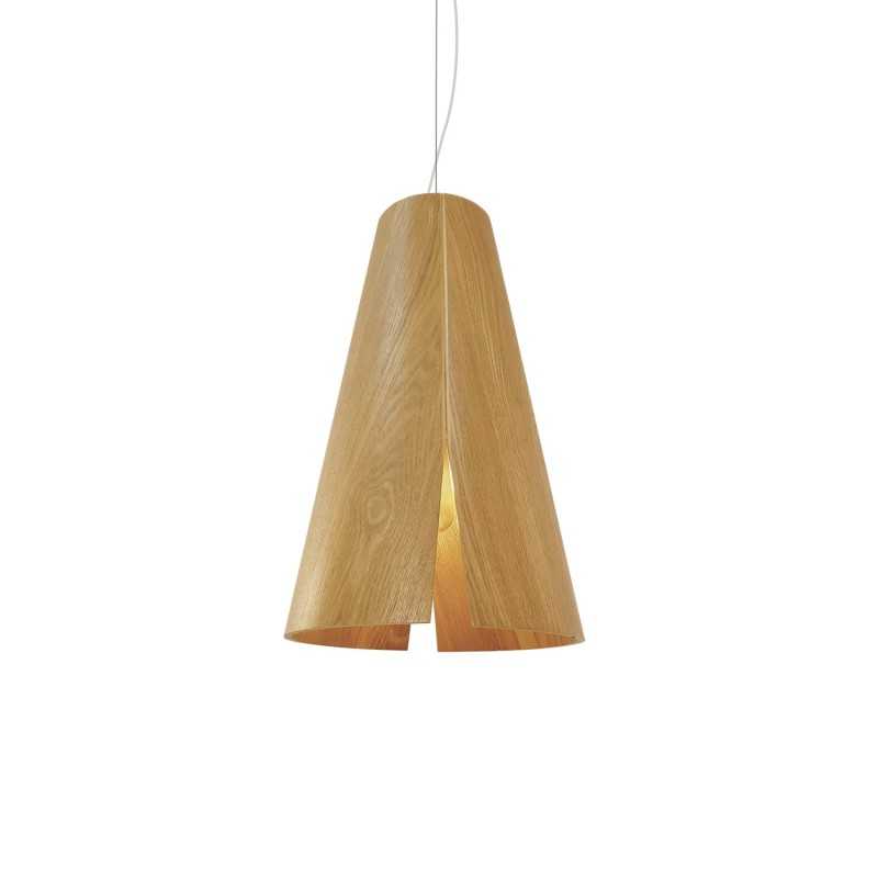 Colgante simple BRAIN madera E27 LED color madera