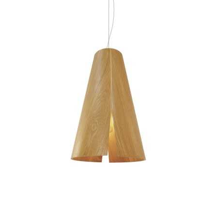 Colgante simple BRAIN madera E27 LED color madera