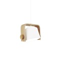 Colgante simple CAMAS madera E27 LED color blanco
