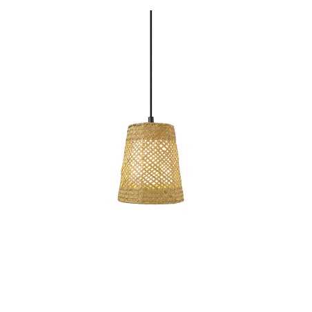 Colgante simple REAUD mimbre E27 LED color madera