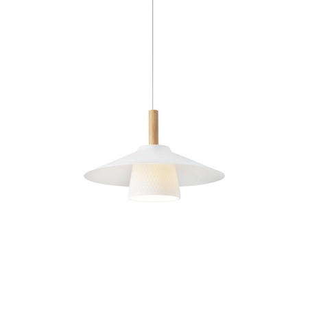 Colgante simple GODIN aluminio E27 LED color blanco